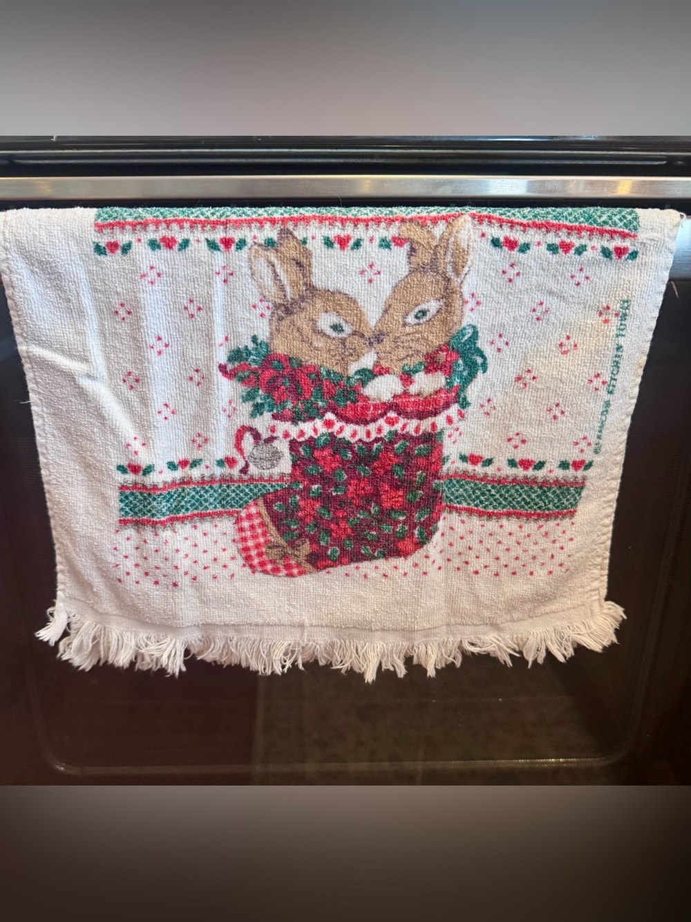 Vintage Cottagecore Christmas hand-towel